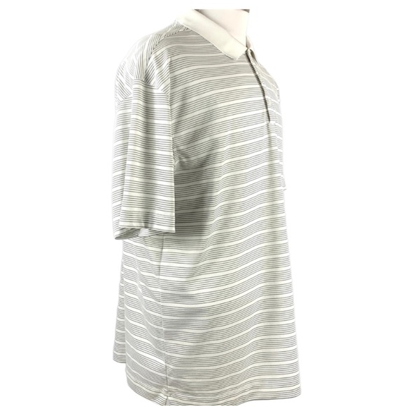 Nike Dri-fit White with Black Stripes Short Sleeve Golf Polo Shirt size X-Large - Picture 3 of 12